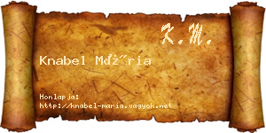 Knabel Mária névjegykártya