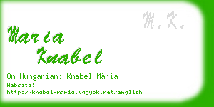 maria knabel business card